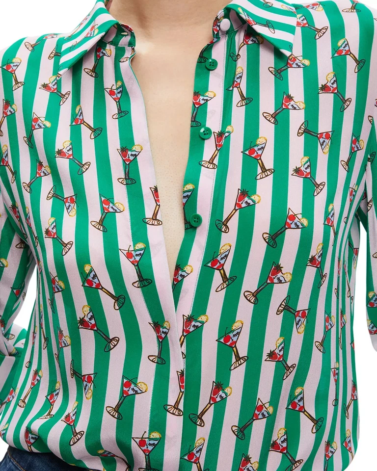 Alice and Olivia Women's Top Sz XL Willa Silk Mint Glass - Image 4 of 4