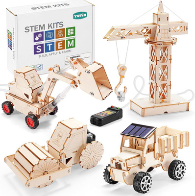 STEM Kits for Kids Ages 8-12, Wood Building Crafts and Model Car Kit