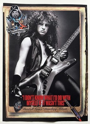 DIMEBAG DARRELL - Full page UK magazine poster PANTERA DAMAGEPLAN