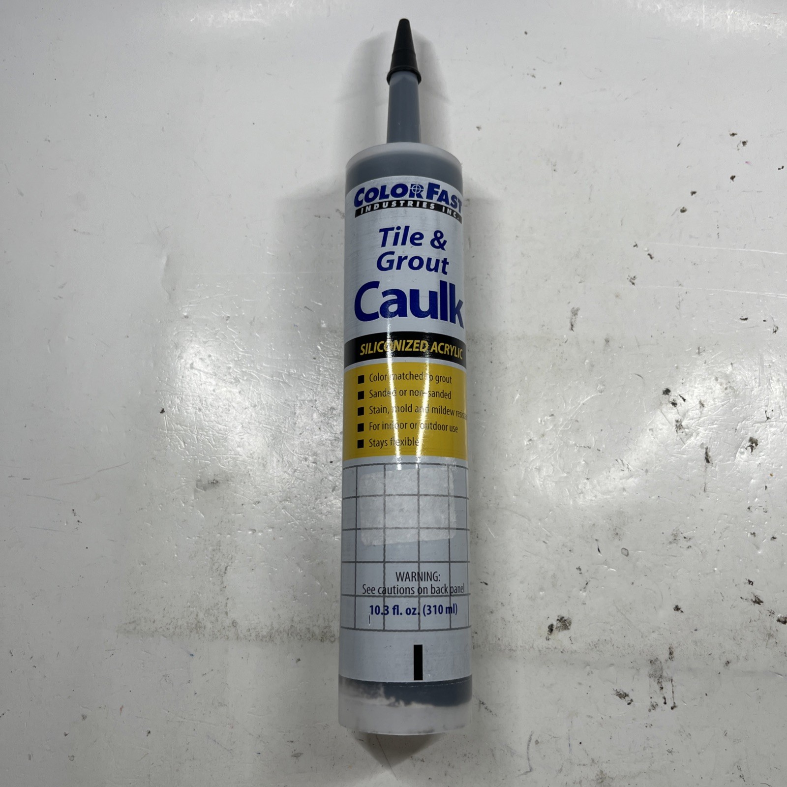 Colorfast Tile & Grout Caulk Siliconized Acrylic Charcoal Sanded 10.3 Oz NEW