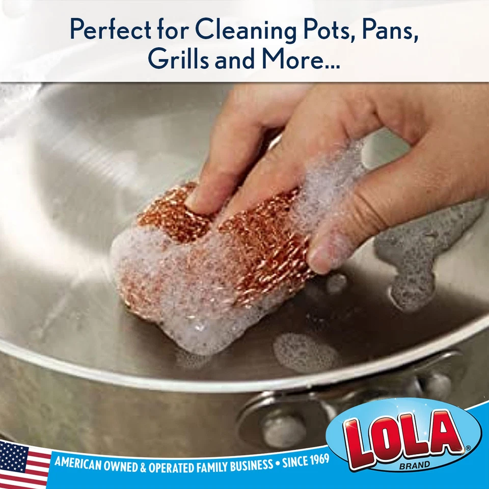 LOLA Jumbo 铜网刮刀,重型清洁垫,Odor & Rust Free-144 CT — 第 3/4 张图片