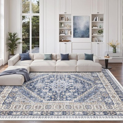 8x10 Area Rugs-Washable Rug for Living Room, Non-Slip Backing Rugs, Stain