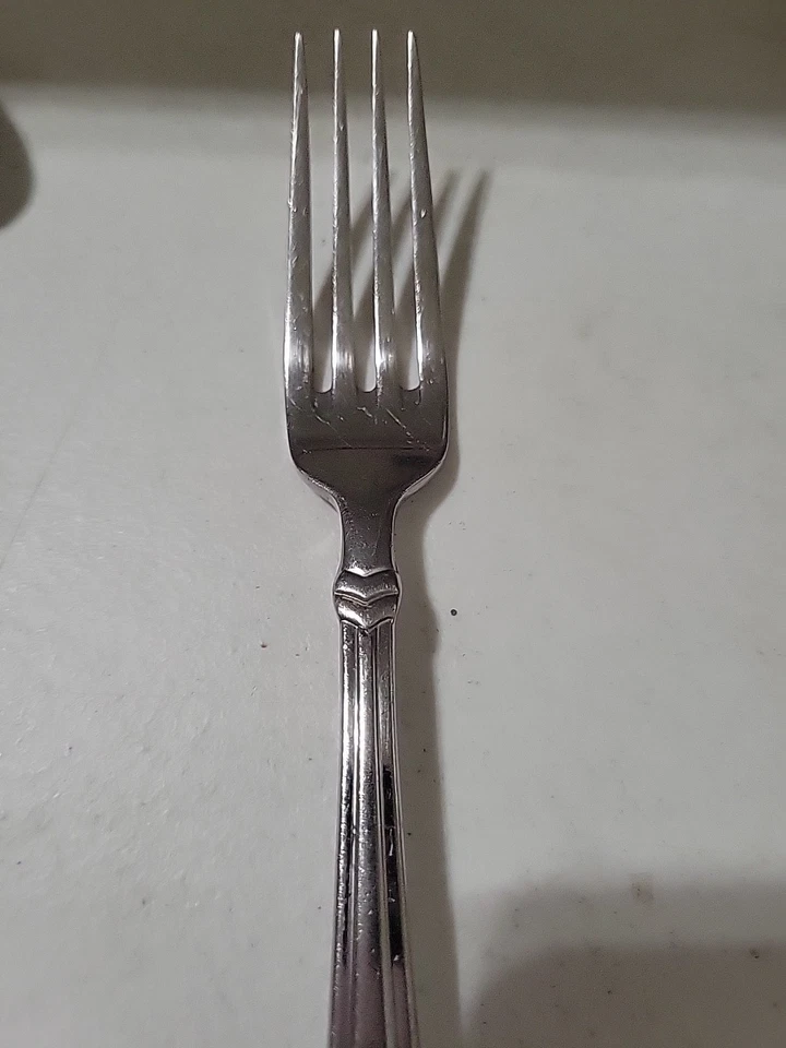 1 Bon Chef Stainless Dinner Table Fork MCM Geometric Triangle  - Image 3 of 4