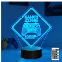 3D Illusion Nachtlicht Gamepad 16 Farben Fernbedienung Timer Led Lampe Geschenk