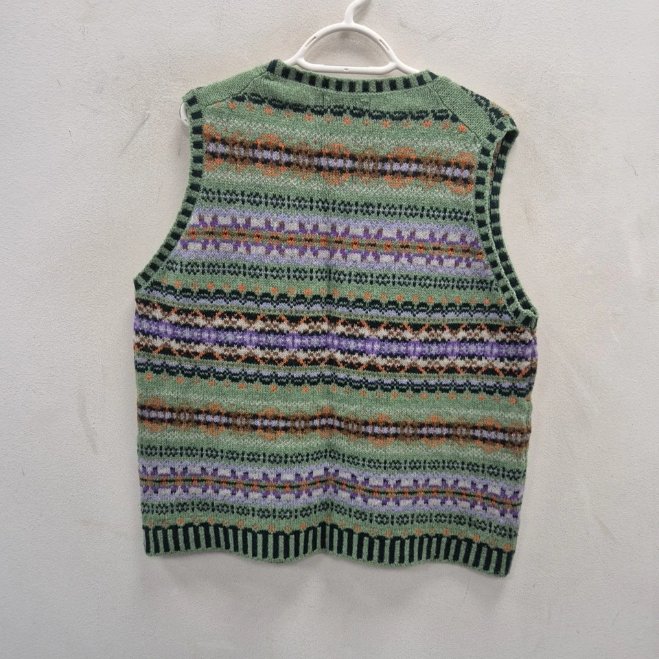 Eribe Шотландии Westray шерсти зеленый Fair Isle Xmas свитер жилет Майка размер XL - Изображение 4 из 4