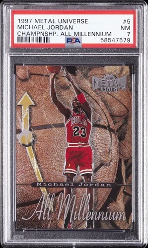 1997 FLEER METAL UNIVERSE CHAMPIONSHIP ALL MILLENNIUM #5 MICHAEL JORDAN PSA 7