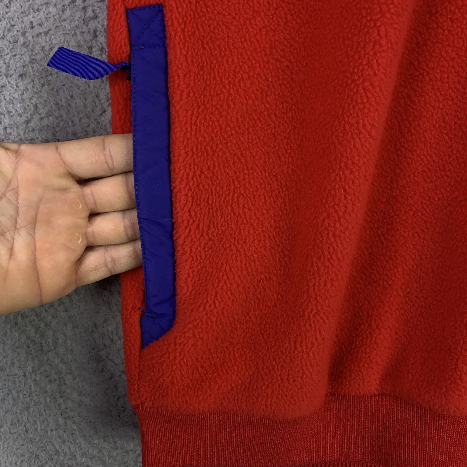 Vintage Patagonia Fleece Jacket Mens Small Red Zip Pullover Synchilla USA 90s thumbnail 9