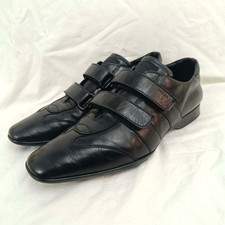 Prada Milano Sport Black Leather Sneakers Mens 4P1438 Size 9 EU 43