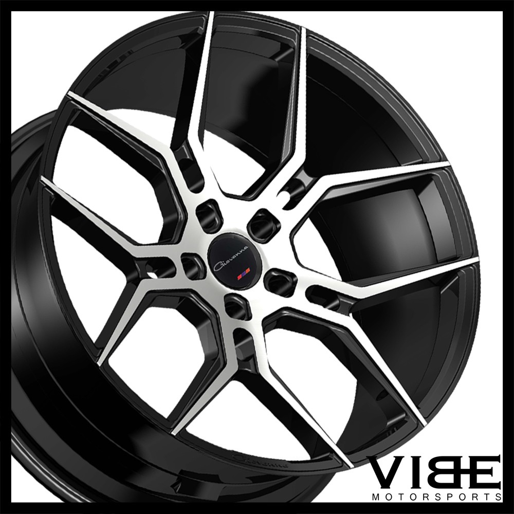 22" GIOVANNA HALEB MACHINED BLACK CONCAVE WHEELS RIMS FITS BENTLEY CONTINENTAL