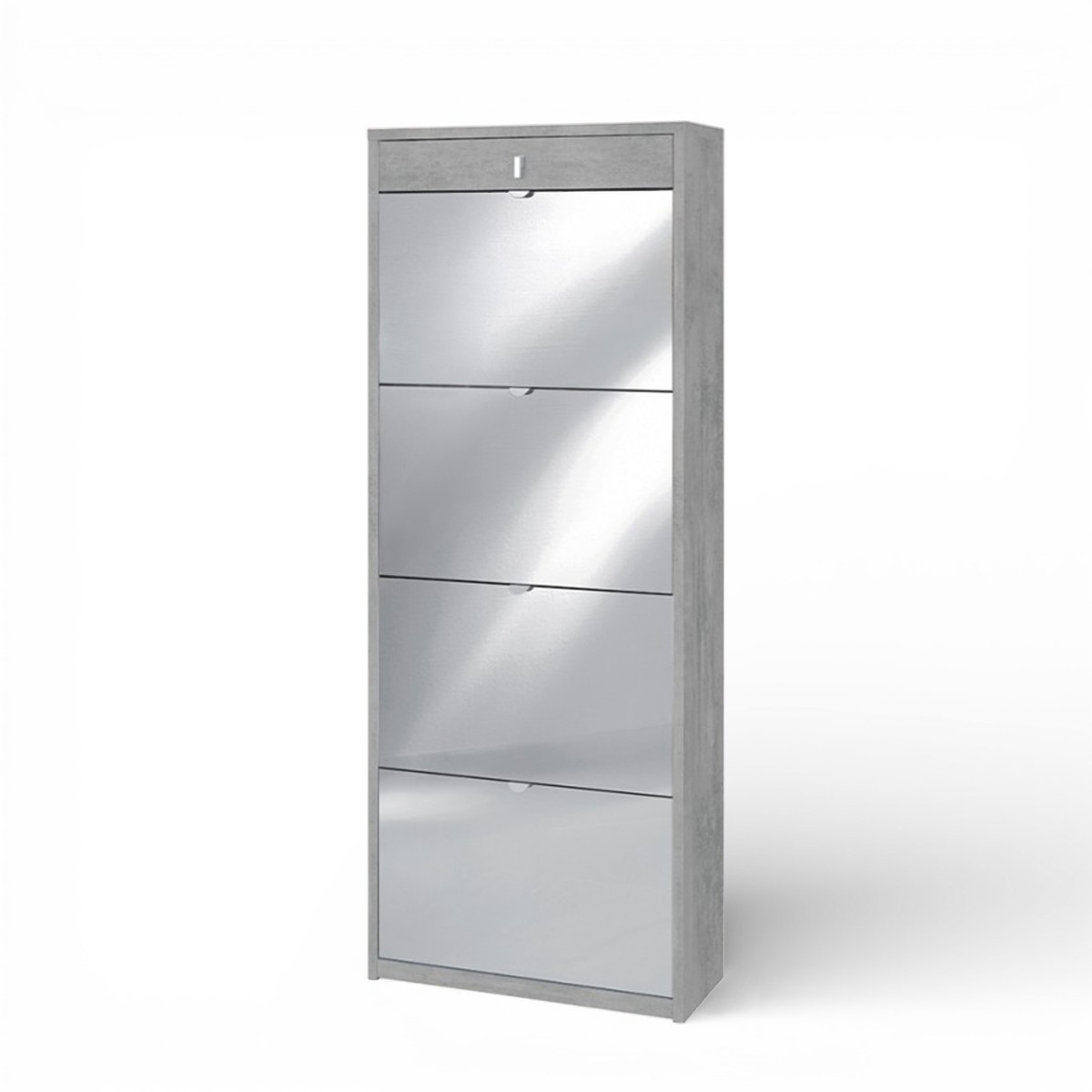 Armoire à chaussures design Glimt avec miroir en verre véritable