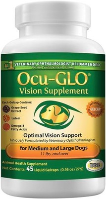 Ocu-GLO Vision Supplement for 45 Gelcaps, Medium to Large Dogs (11+ lbs) 