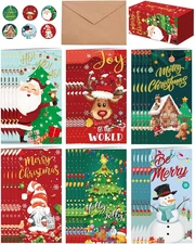 30 Pack Christmas Money Holders with Envelopes for Cash Gift Checks Gift Cards
