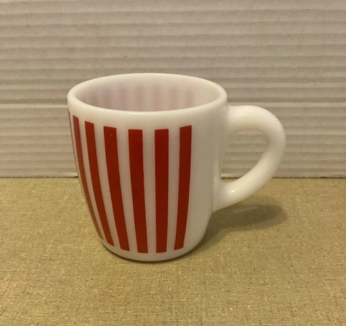 Vintage Hazel Atlas Red Candy Stripe Coffee Mug
