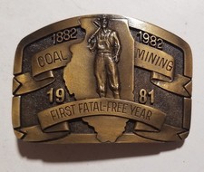 Peabody Coal 1981 Coal Mining First Fatal Free Year Belt Buckle