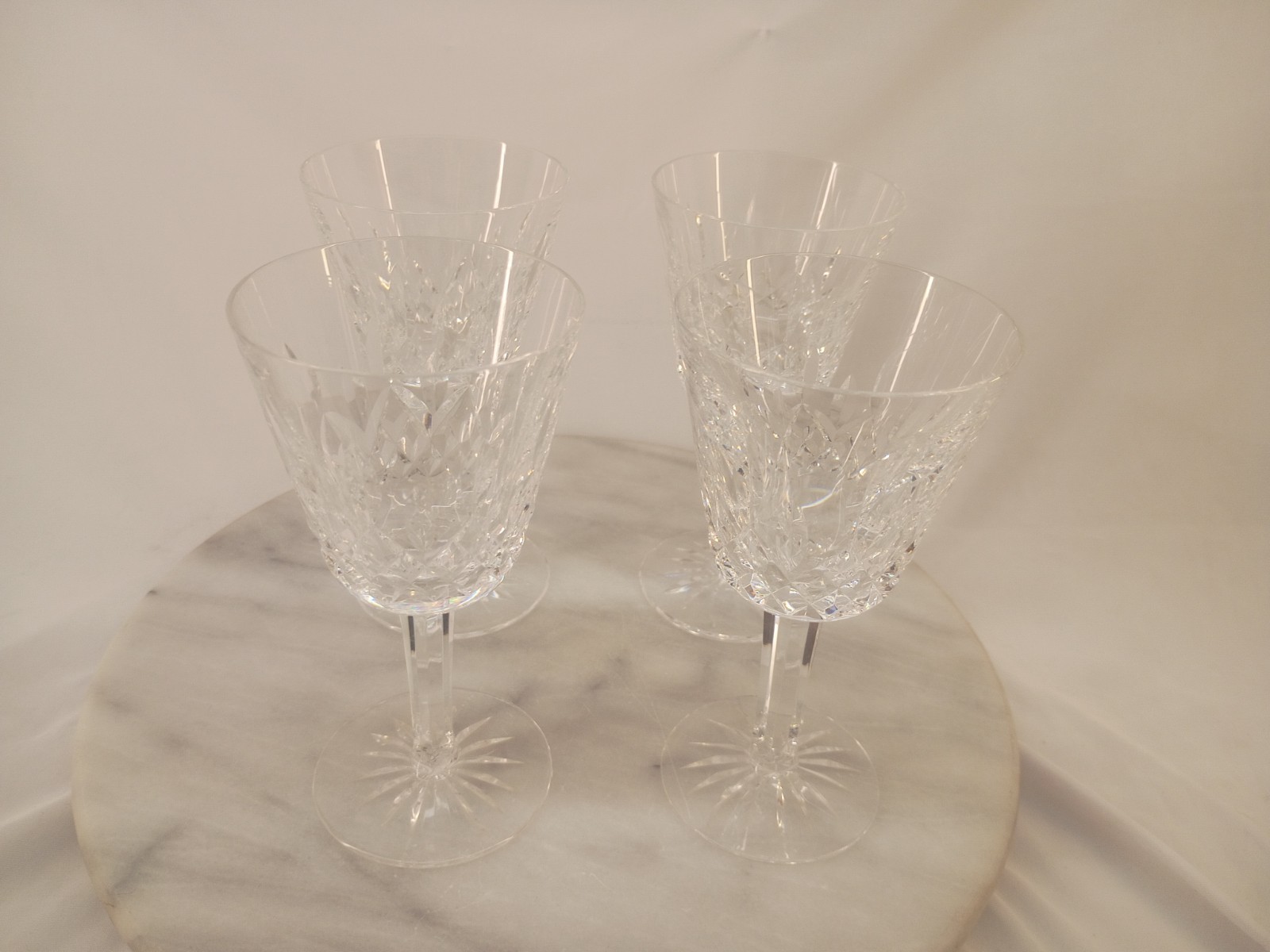 Waterford Crystal Lismore Claret White Wine Glasses 5 3/4” Set of Three