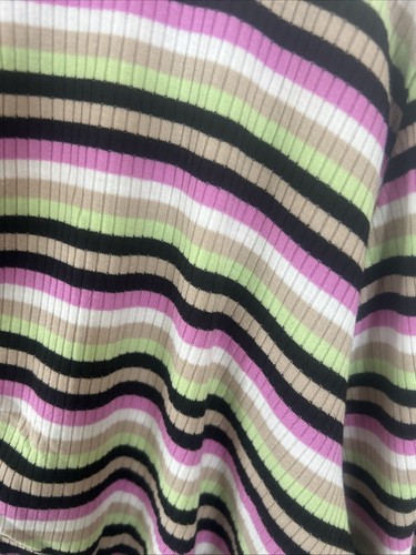 NWT! AFRM x Nordstrom Mock Neck Drawstring L/Sleeve Multicolor Stripe Top Sz 3X - Picture 3 of 9