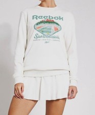 Reebok Women's White Court Sport Crewneck Sweatshirt Size S