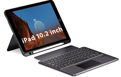 Doohoeek IPad Air/iPad Pro Tastatur Hülle Trackpad, Bluetooth QWERTZ 