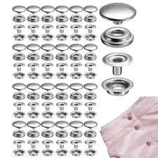 100 Pcs Stainless Steel Snap Fastener Press Stud Canopy Cap Button Boat Canvas