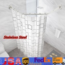 Curved Shower Rod Stretchable Diamond Shape Corner Shower Curtain Rod