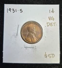 New Listing1931 S- Lincoln Wheat Cent- VG Details