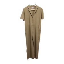 Urban Outfitters Khaki Linen Blend Women's Lightweight Jumpsuit SP