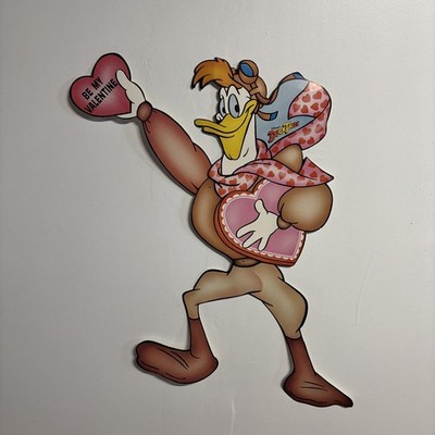 VTG DUCK TALES LAUNCPAD MCQUACK jointed Valentine Decoration Disney Beistle 1986