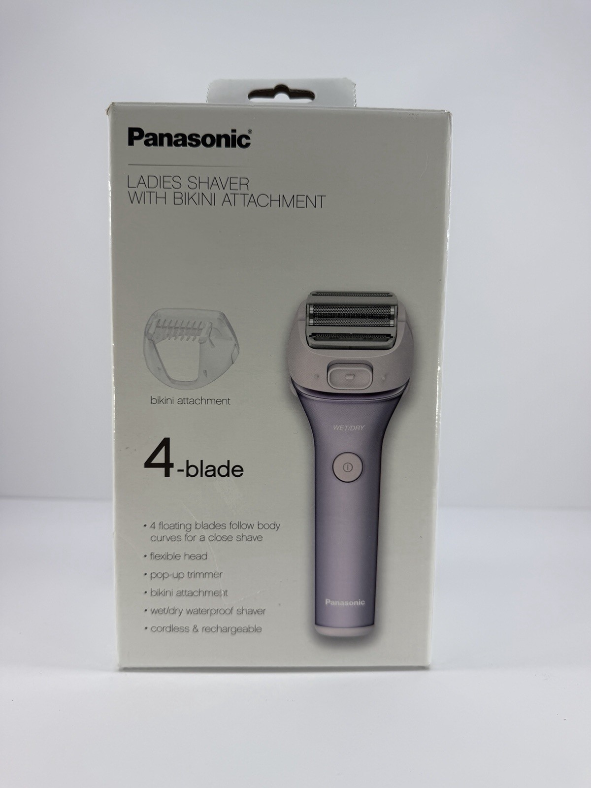 Panasonic Ladies Electric Shaver Wet Dry 4-Blade Bikini Attachment Cordless Open