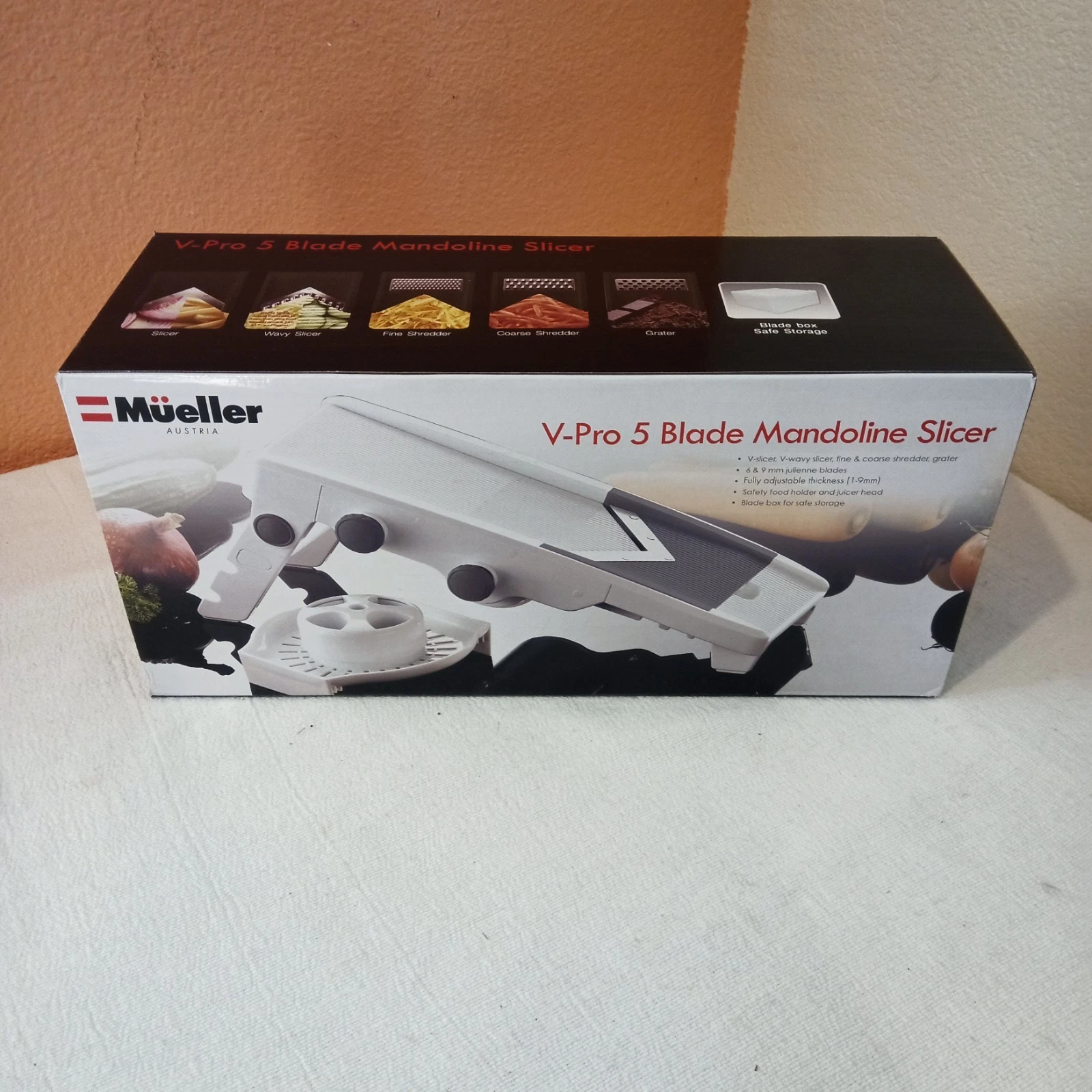 Mueller V-Pro 5 Blade Slicer With Blade Storage Case Mandoline Shred Grate NEW
Opens in a new window