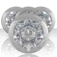 Set Of 4 6 Lug 17 Chrome Wheel Skins Rim Simulators Hub Caps For Chevy 1500