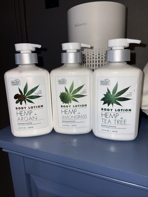 3 Bottles Natural Therapy 16.9 Oz Hemp & Argan & Lemongrass & Relaxing