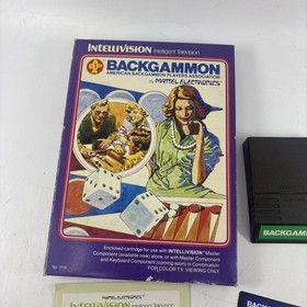 Intellivision Backgammon (1980) Complete in Box with manual & Overlays