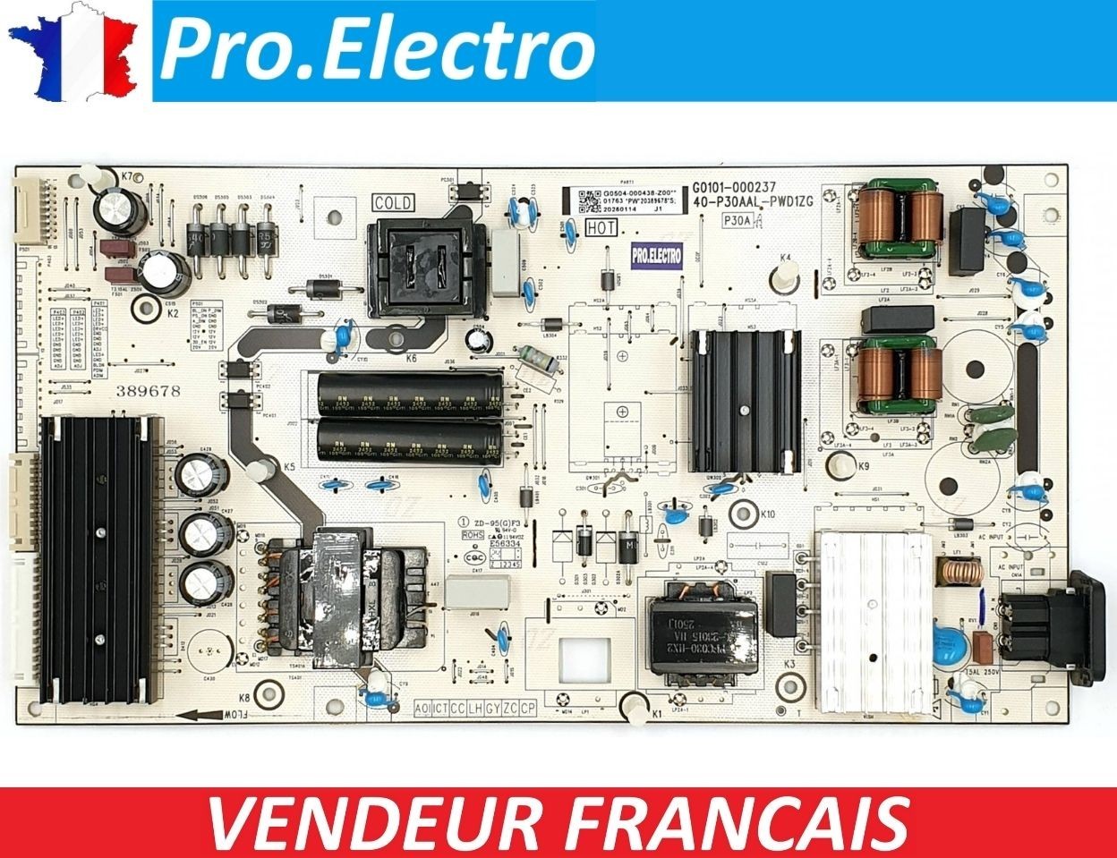 Réparer un écran noir avec l'alimentation 40-P30AAL-PWD1ZG pour TV TCL 55C69K