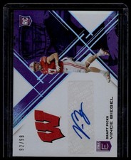 2017 Panini Elite Draft Vince Biegel Draft Picks Autographs Purple Die Cut #/99