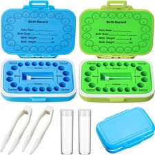 Jetec Baby Teeth Keepsake Box Green Blue 2 PCS Tooth Fairy Kids Storage Holder