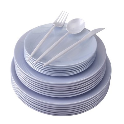 Premium Oh Baby Boy Metallic Blue Octagonal Paper Plates  10'' 8 Count  EcoFri...