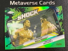 2026 Topps Chrome WWE Viral Shock Hulk Hogan The Rock 19/99 Green Refractor