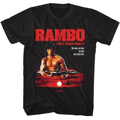 Rambo - Cant Stop Ihm - American Classics - Solid Schwarz Erwachsene Kurz Arm