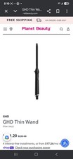 GHD Thin Wand Curling Wand Black