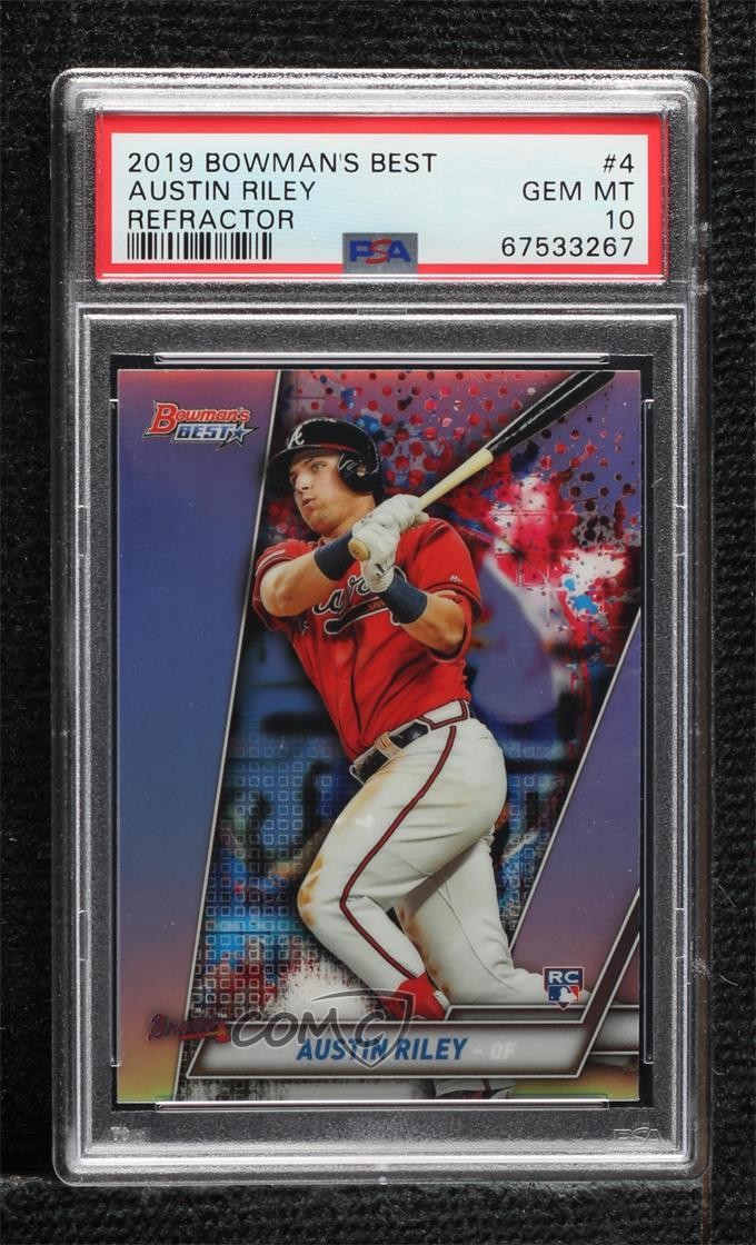 2019 Bowman's Best Refractor Austin Riley #4 PSA 10 GEM MT 1h2h