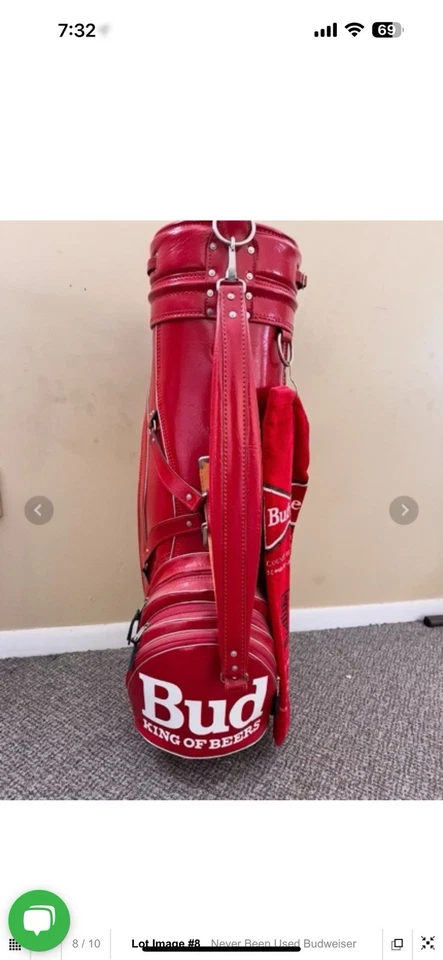 Novo em folha! , Nunca usado!  Bolsa de golfe Budweiser Beer RARA vintage para colecionadores  - Imagem 4 de 4