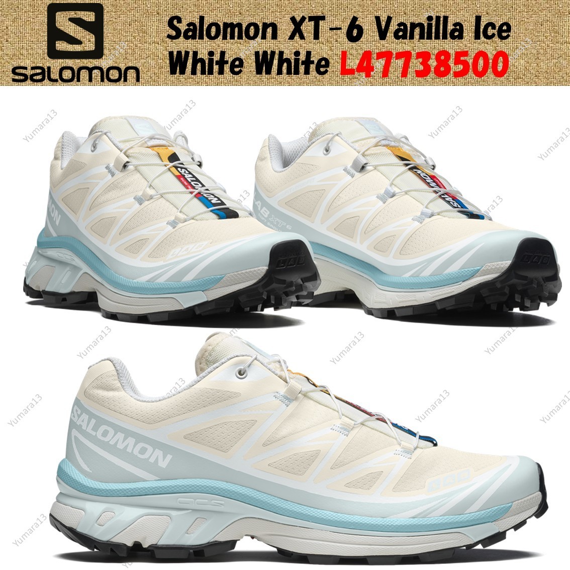 Salomon XT-6 Vanilla Ice White White L47738500 Men's Size | eBay