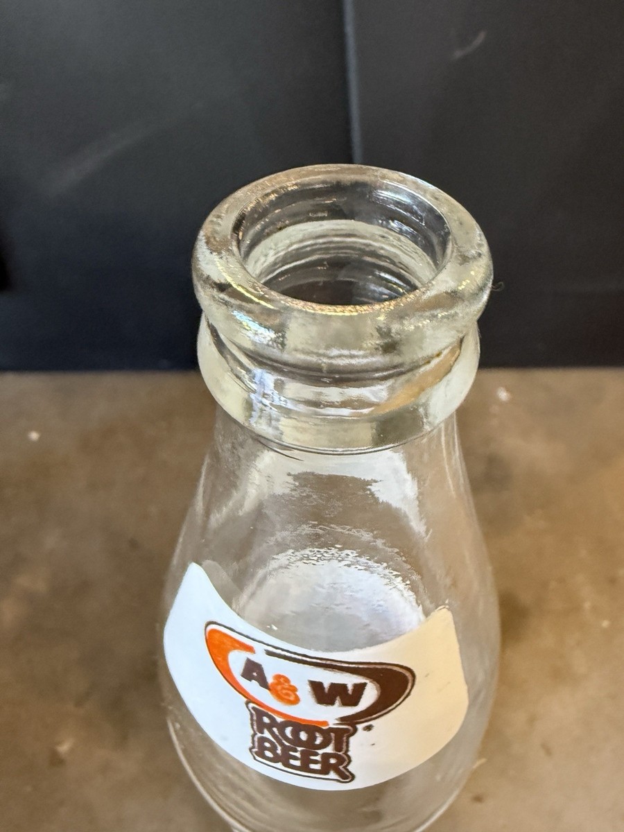 A&W Root Beer 1 pint clear bottle ONE OF A KIND QUALITY CONTROL