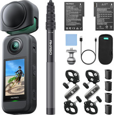 360 Action Camera Motorcycle Combo- 5.7K 360 Video with 1/2" 48MP Sensors, 72MP