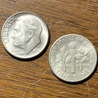 2 Silver 1955-D & P 90% Silver Dimes - Over 70 Years Old! Two Nice USA 10 Cents