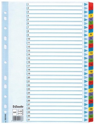 5902812221367 Przekładka A4 kartonowa od 1-31 numeryczna ESSELTE 100163 ESSELTE