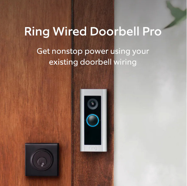 Ring - Wired Doorbell Pro Smart WiFi Video Doorbell - Satin 