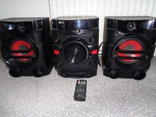 BLACK LG REMOTE CONTROL MINI HI-FI SYSTEM  WITH SPEAKERS