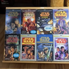 Star Wars 8 Book Audio Cassette Lot: X-Wing, Zahn, Kube, Perry, Rusch