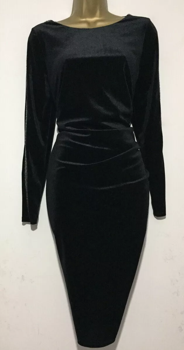 Coast black velvet dress deals